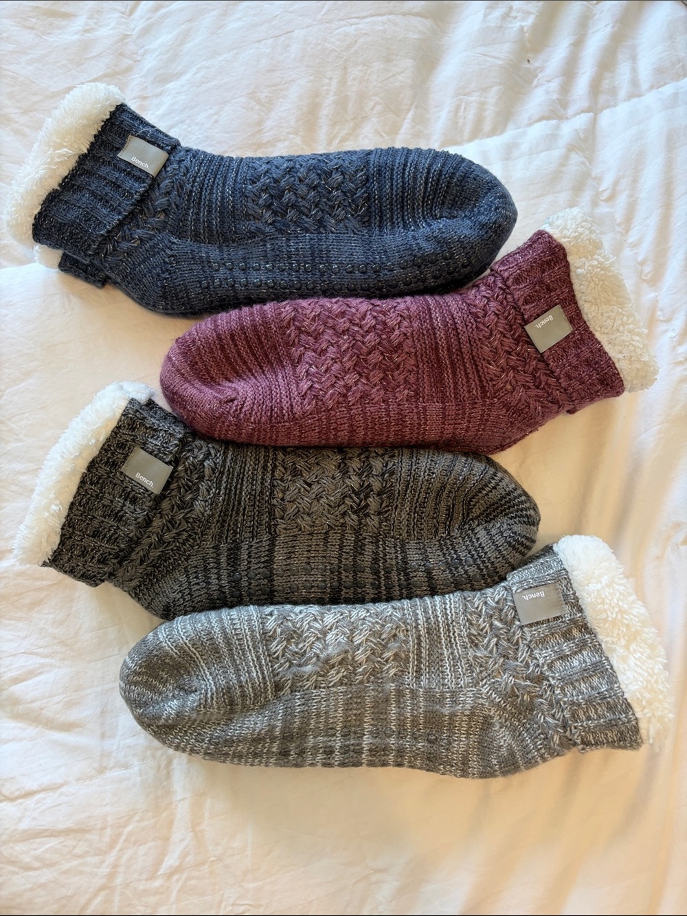 Bench Knit Fluffy Slipper Socks in multiple colours